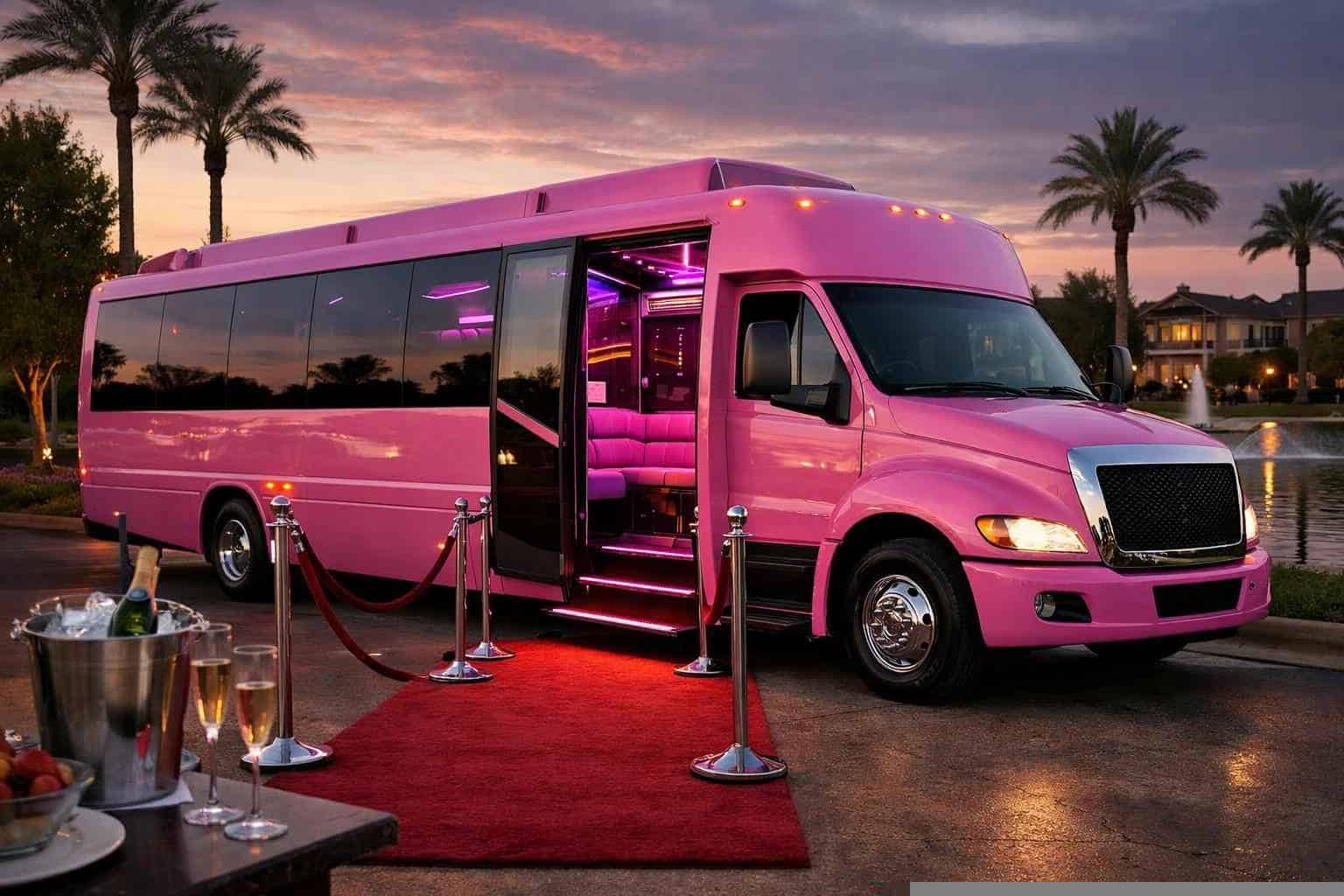 Windcrest Texas Pink Party Bus Rental