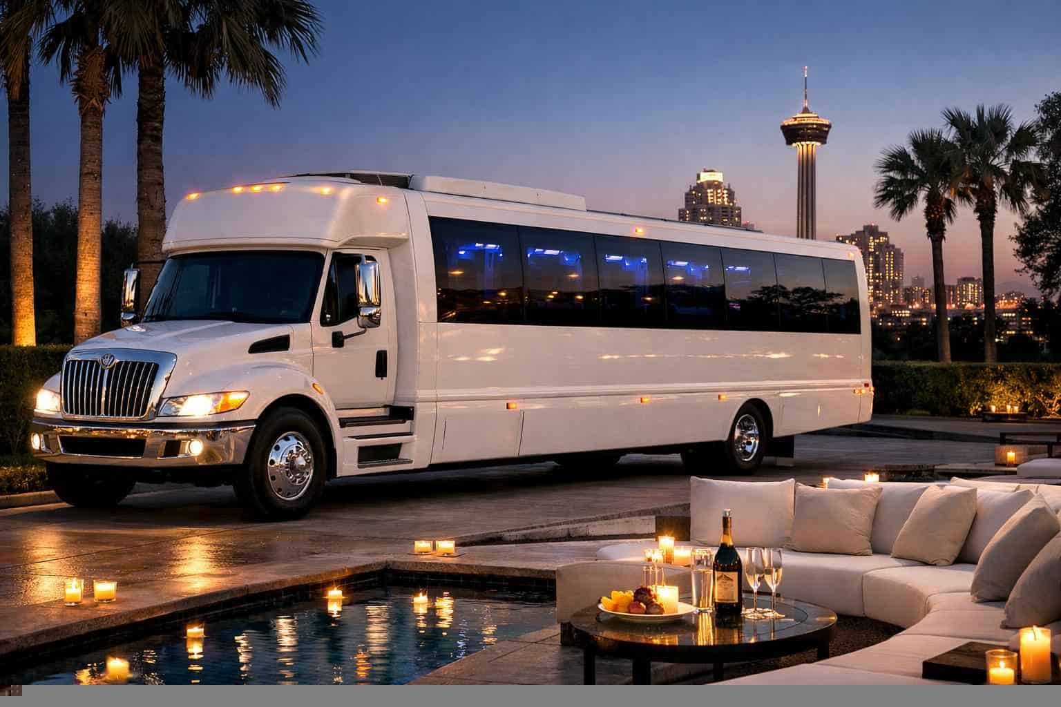 Windcrest Texas White Party Bus Rental