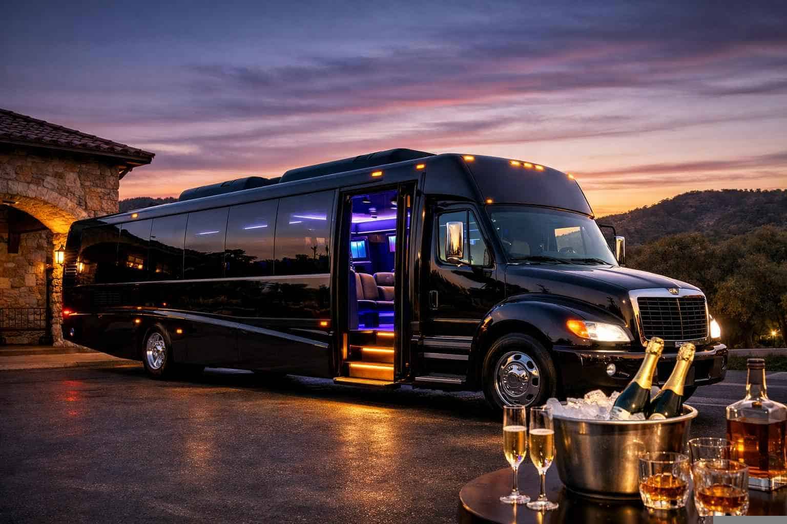 Best Black Party Bus Rental in Bulverde Texas
