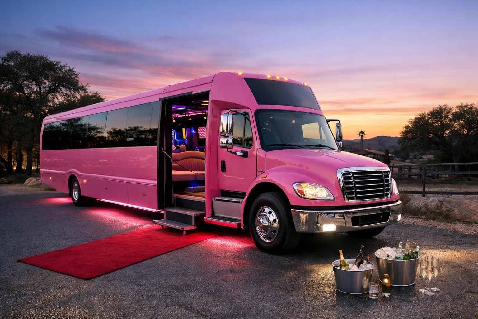 Best Pink Party Bus Rental in Bulverde Texas