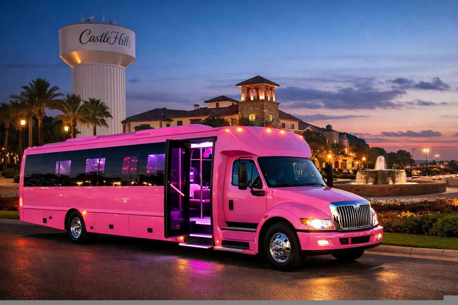 Best Pink Party Bus Rental In Castle Hills Texas