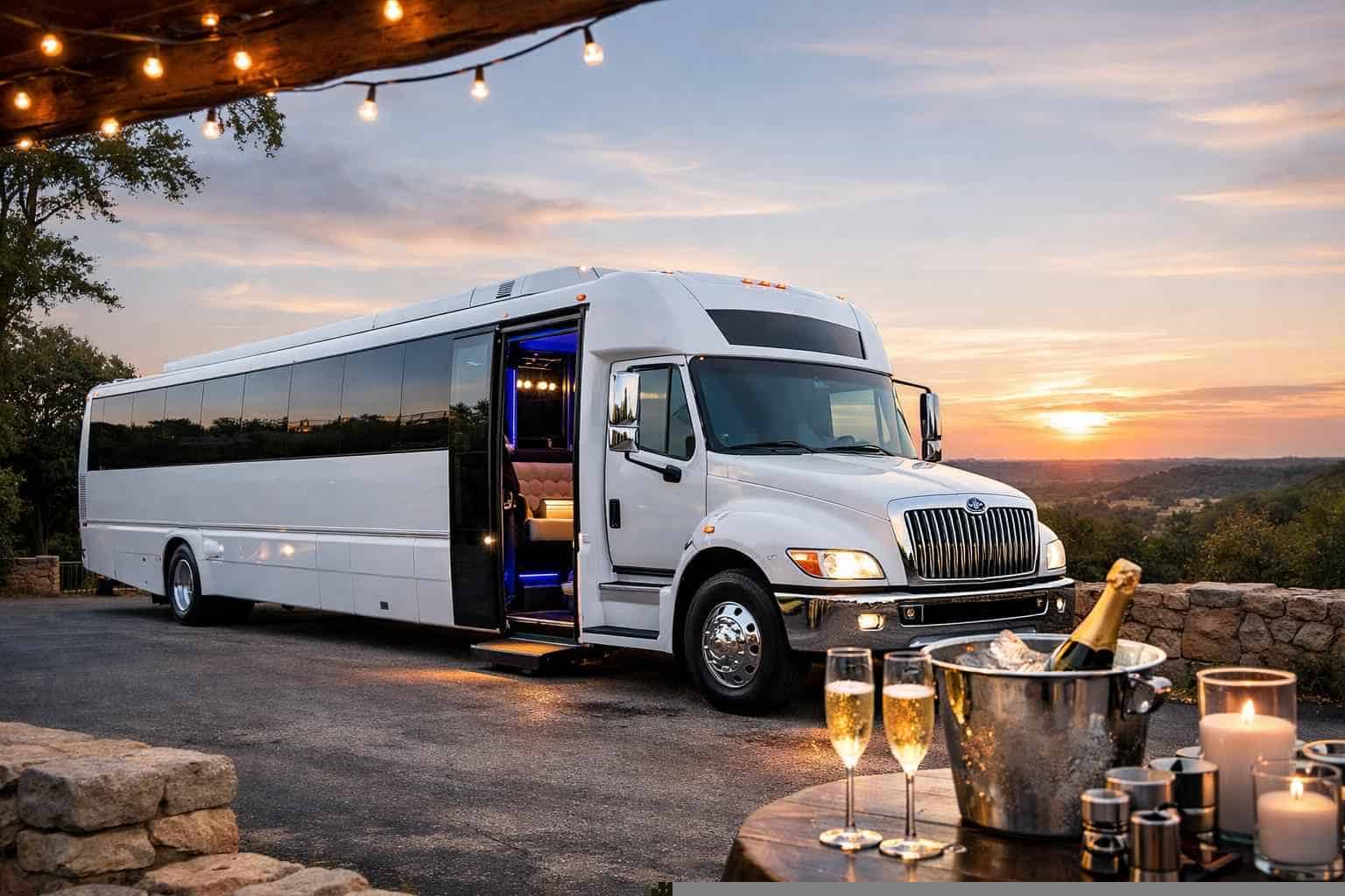 Best White Party Bus Rental in Bulverde Texas