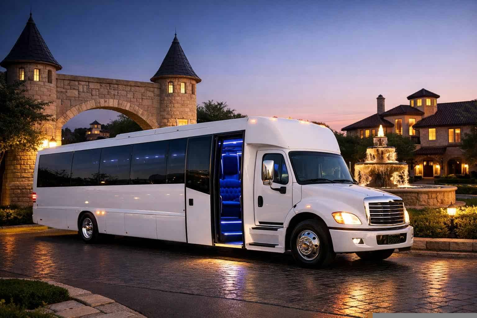 Best White Party Bus Rental in Castle Hills Texas