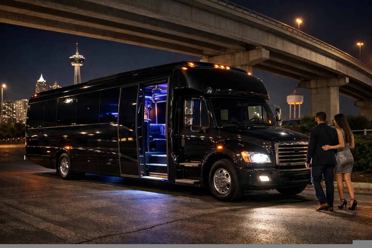Black Party Bus Rental Near Me Kirby TX