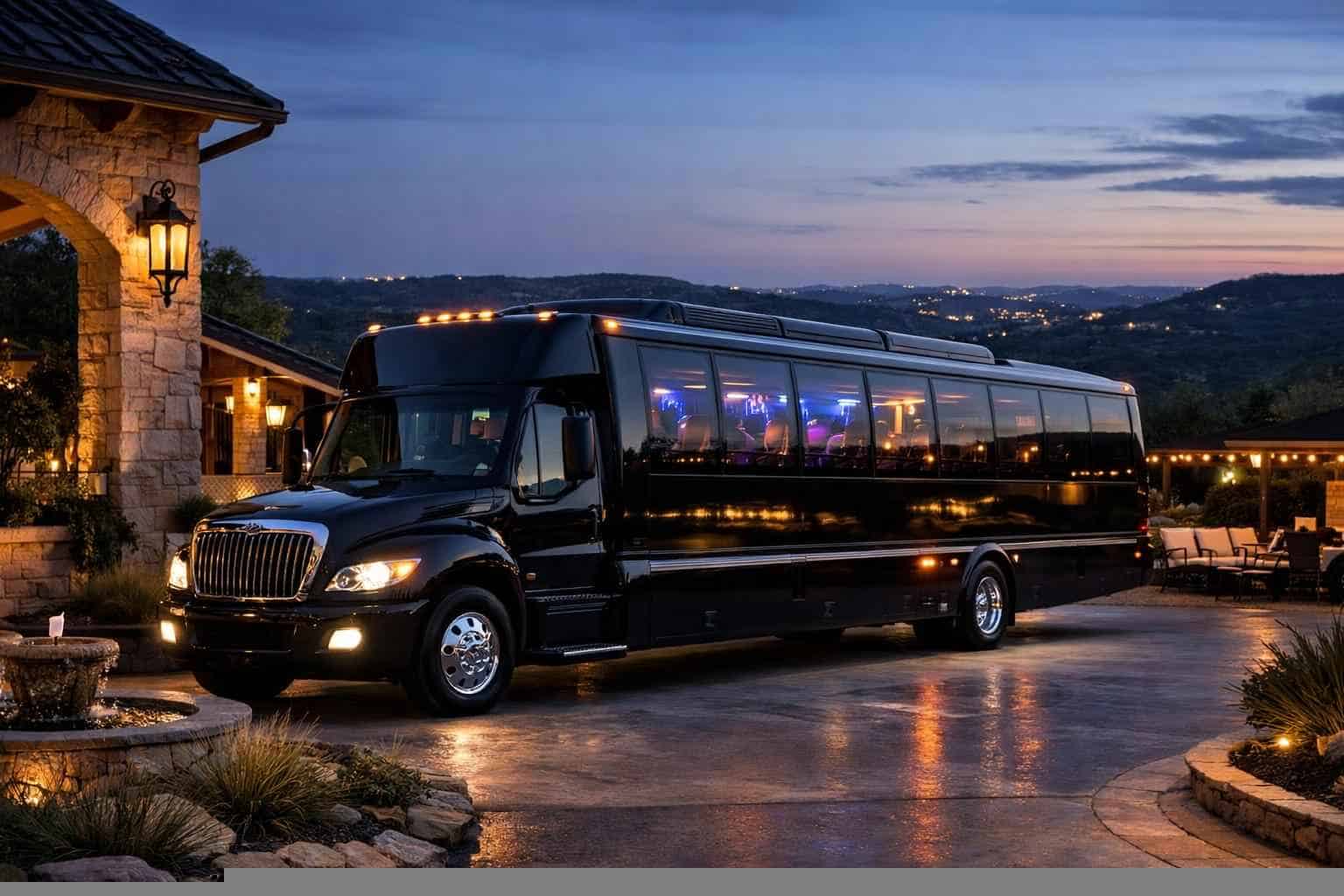 Black Party Bus Rental Prices in Bulverde TX