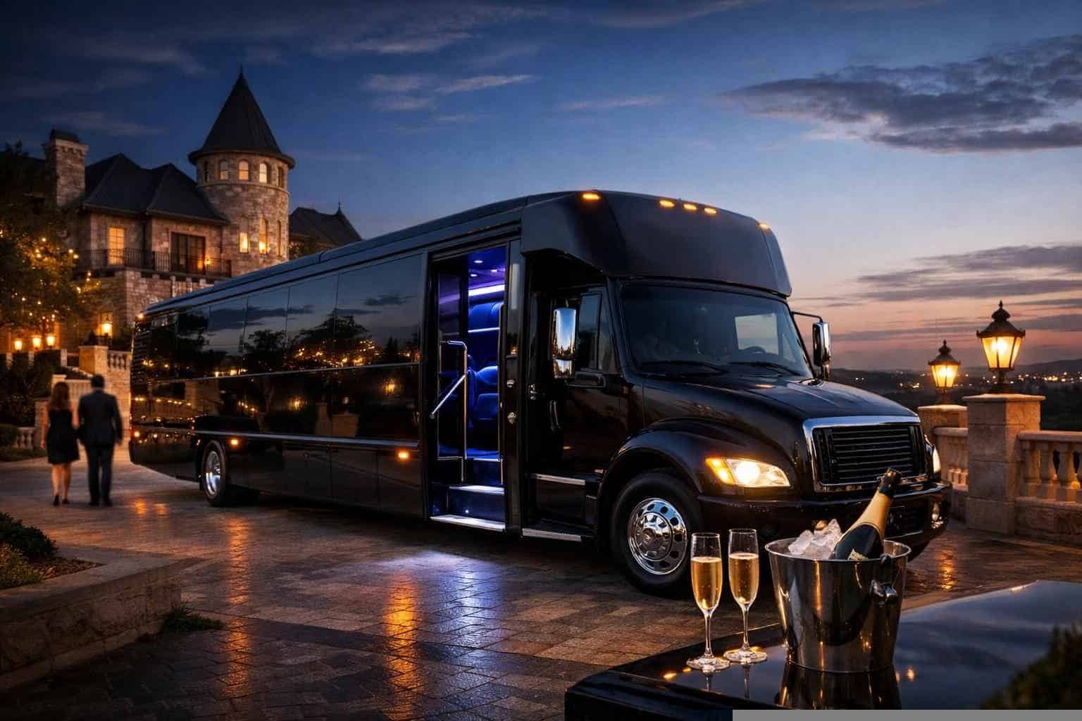 Black Party Bus Rental Services In Castle Hills Texas