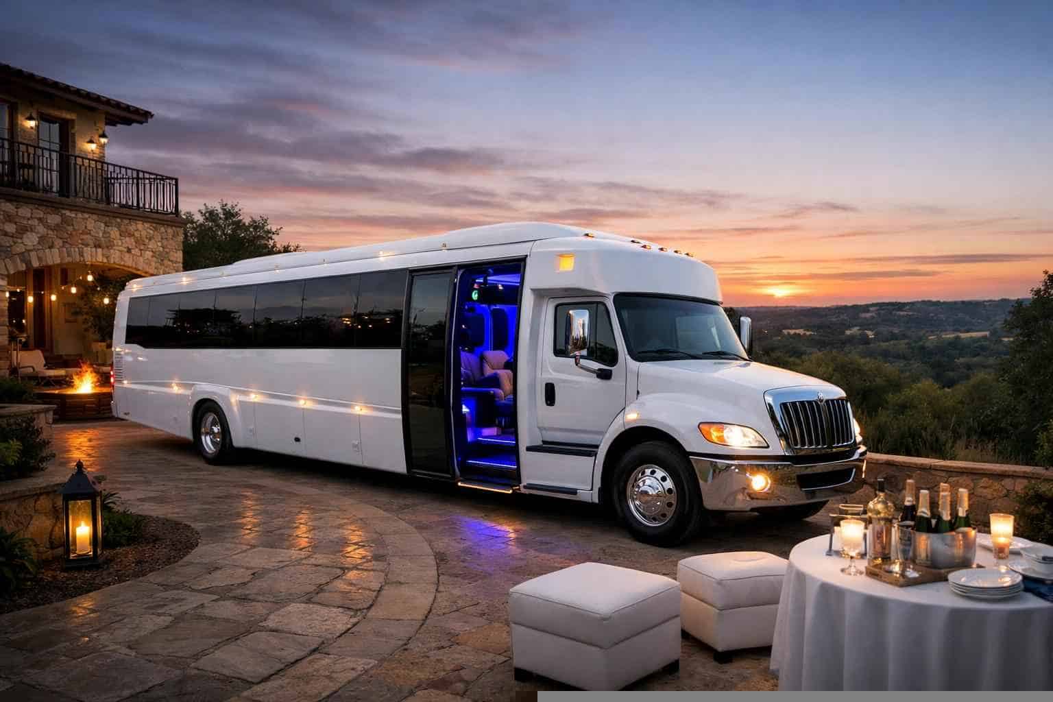 Bulverde Texas White Party Bus Rental