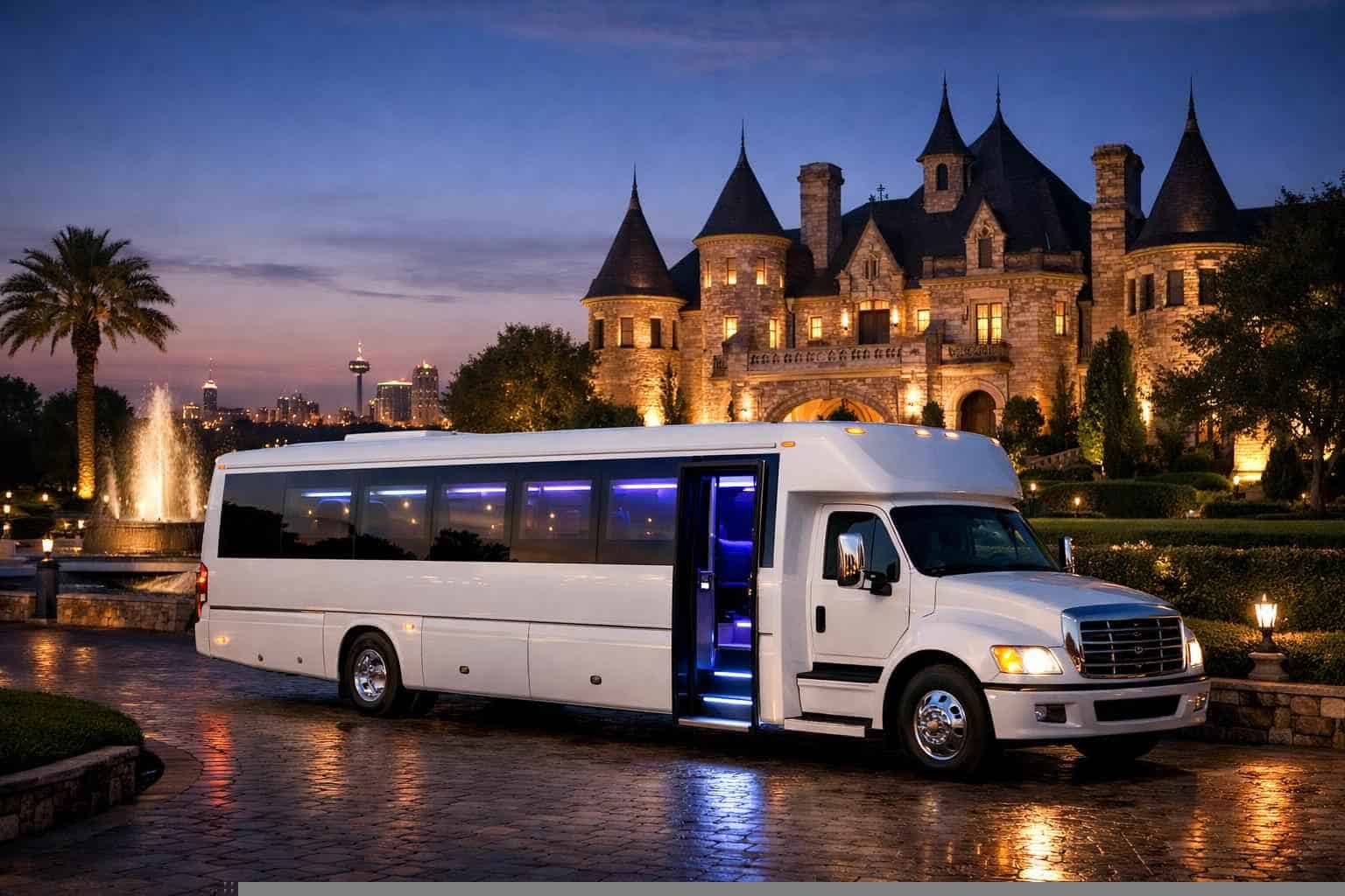 Castle Hills Texas White Party Bus Rental