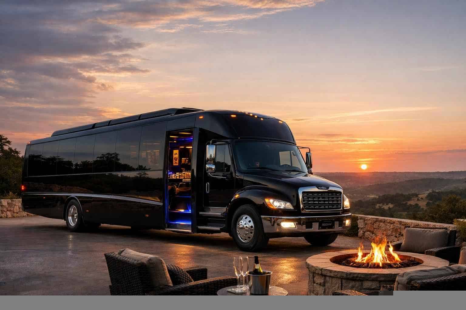 Luxury Black Party Bus Rental in Bulverde Texas