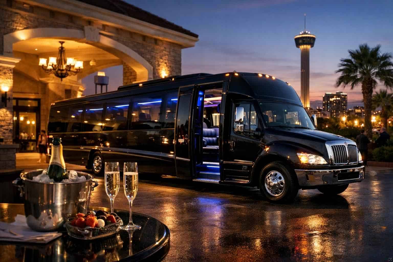 Luxury Limo Bus Rental in Kirby Texas