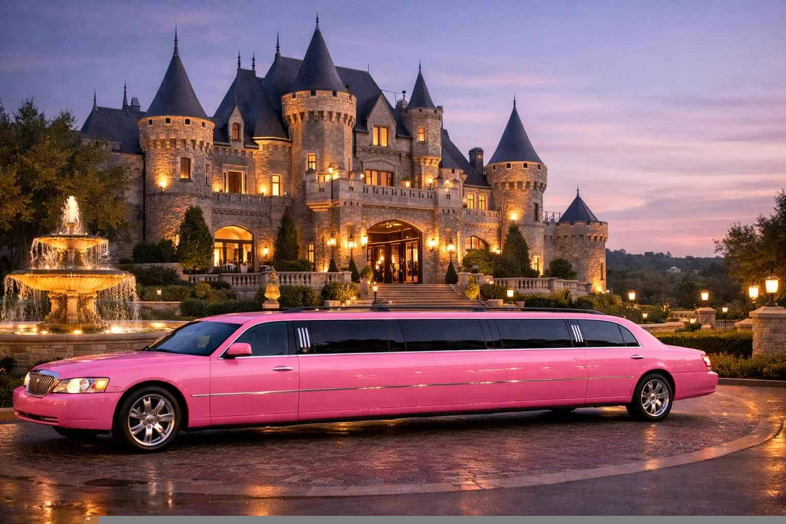 Luxury Pink Limo Rental in Castle Hills Texas
