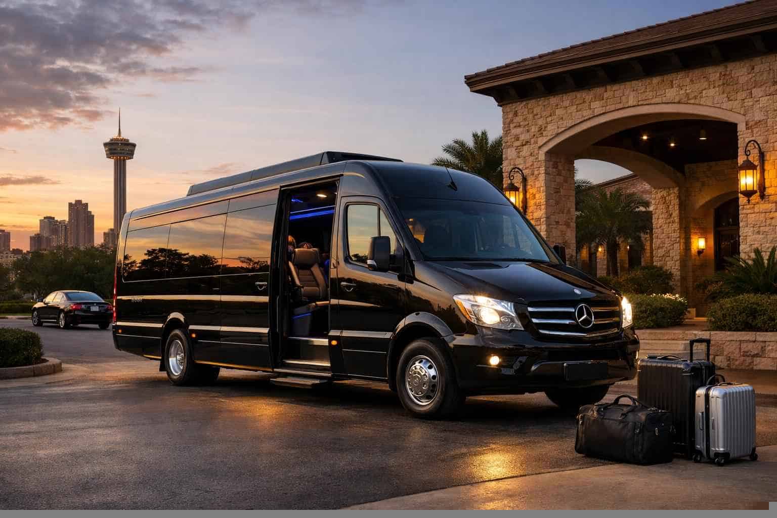 Luxury Shuttle Bus Rental in Kirby Texas