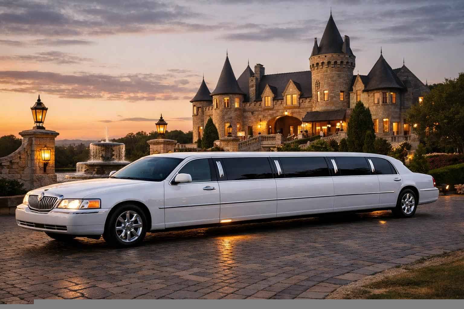 Luxury White Limo Rental in Castle Hills Texas