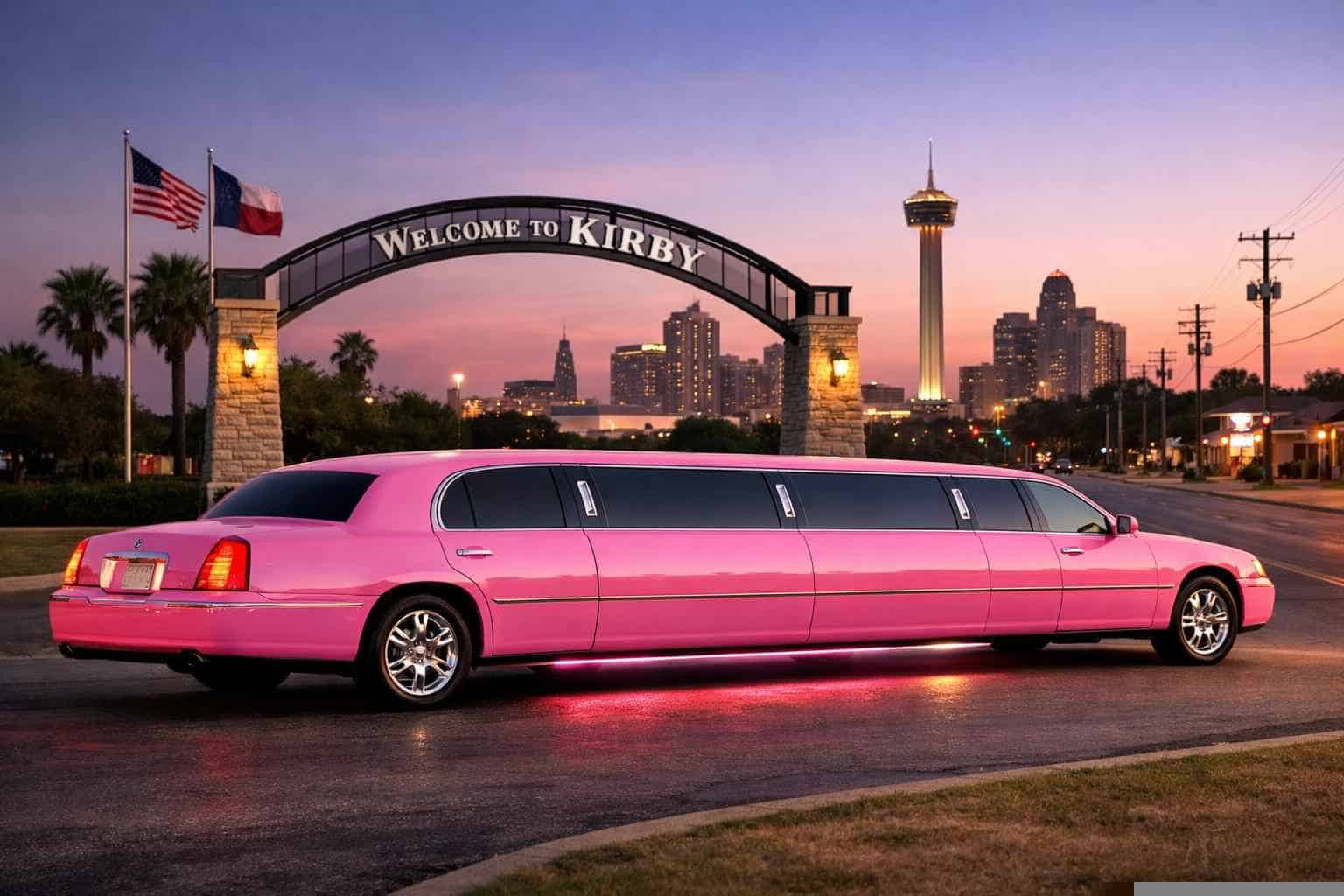 Pink Limousines in Kirby Texas