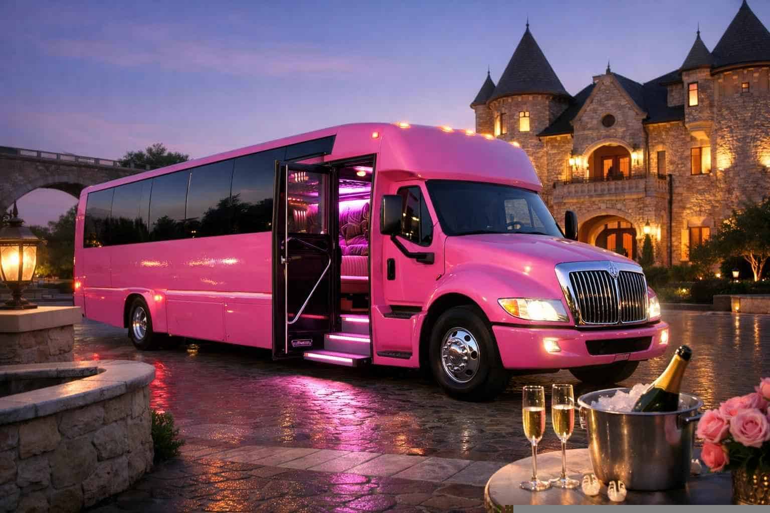 Pink Party Bus Rental Castle Hills TX