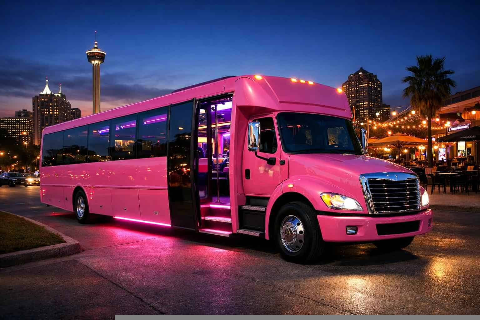 Pink Party Bus Rental Kirby TX