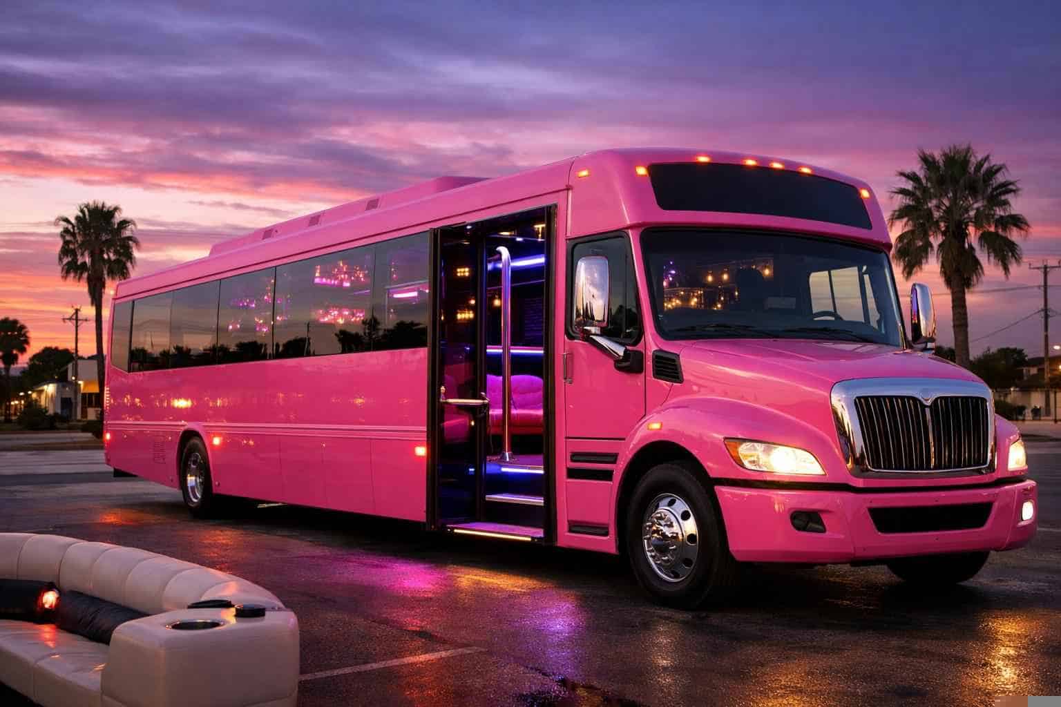 Pink Party Bus Rental Near Me Kirby TX