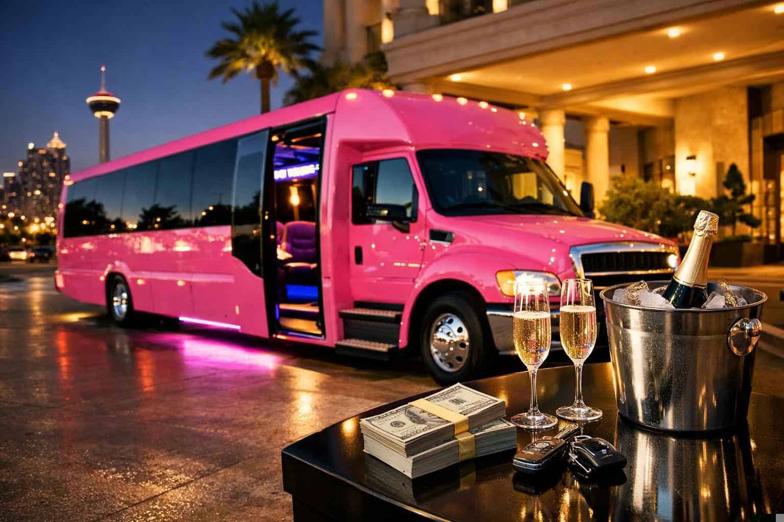 Pink Party Bus Rental Prices in Kirby TX
