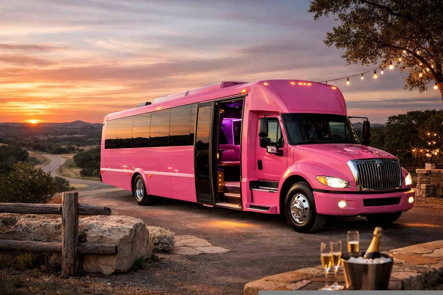 Pink Party Bus Rental Services in Bulverde Texas