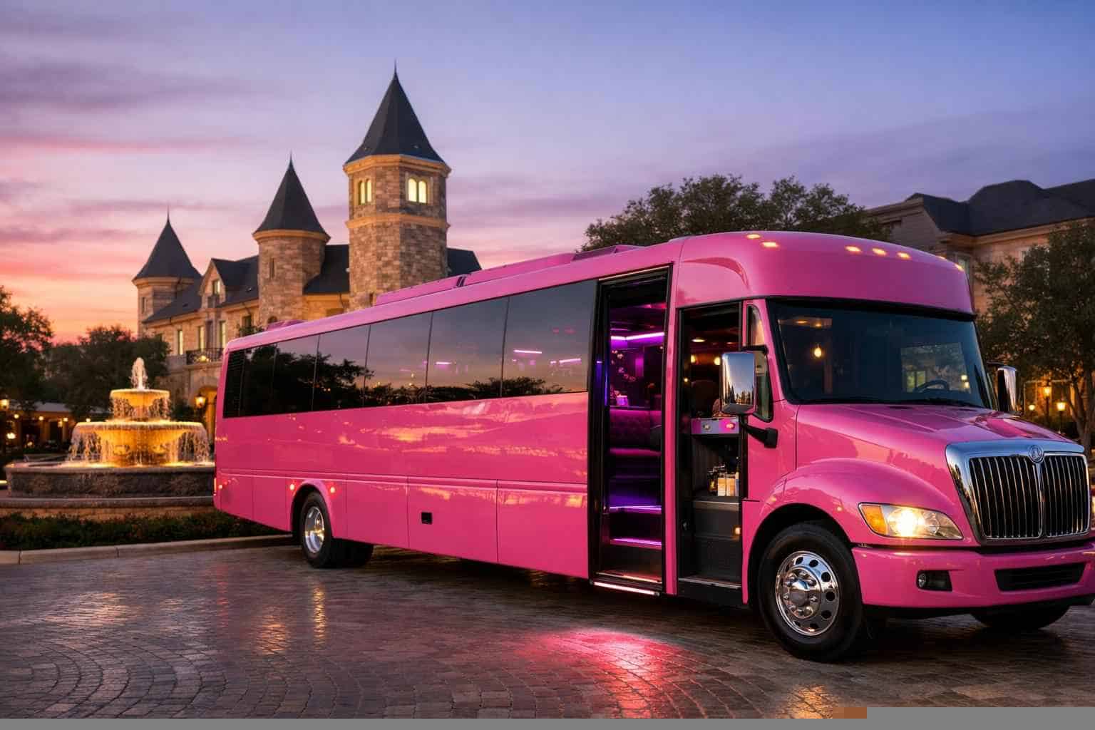 Pink Party Bus Rental Services In Castle Hills Texas