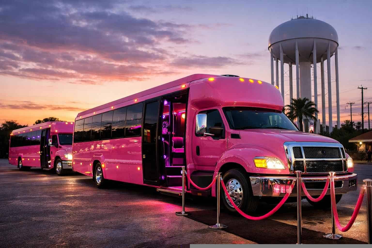 Pink Party Buses in Kirby Texas