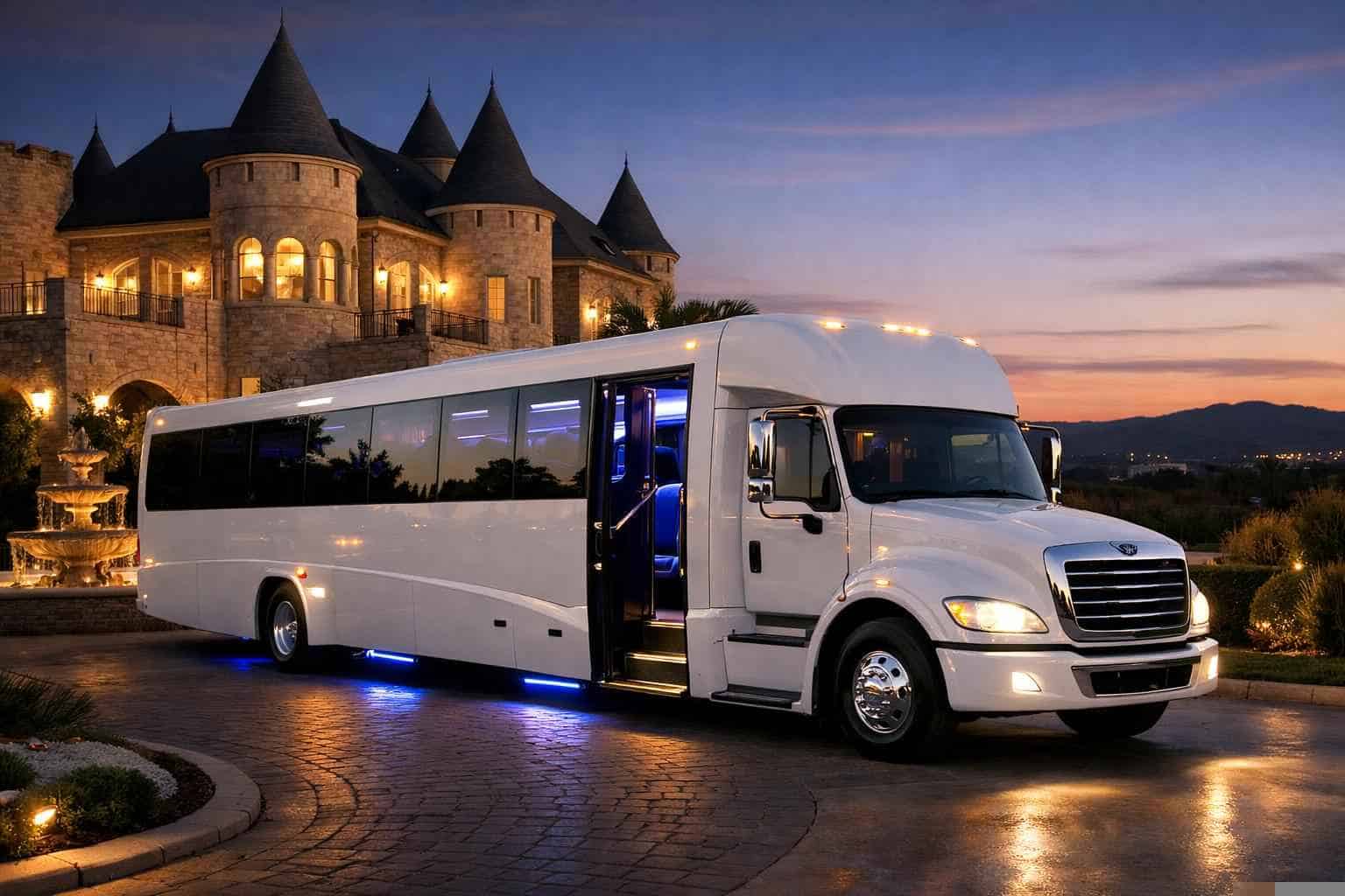 White Party Bus Rental Castle Hills TX