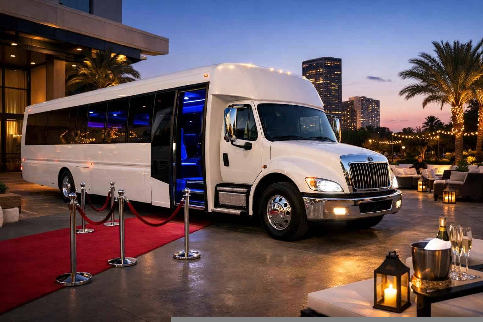 White Party Bus Rental Kirby TX