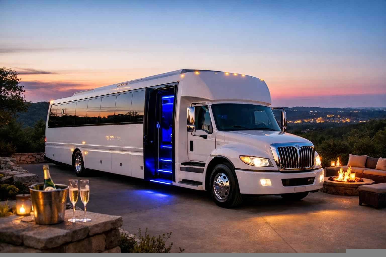 White Party Bus Rental Near Me Bulverde TX