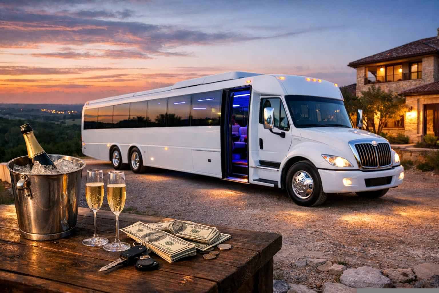 White Party Bus Rental Prices in Bulverde TX