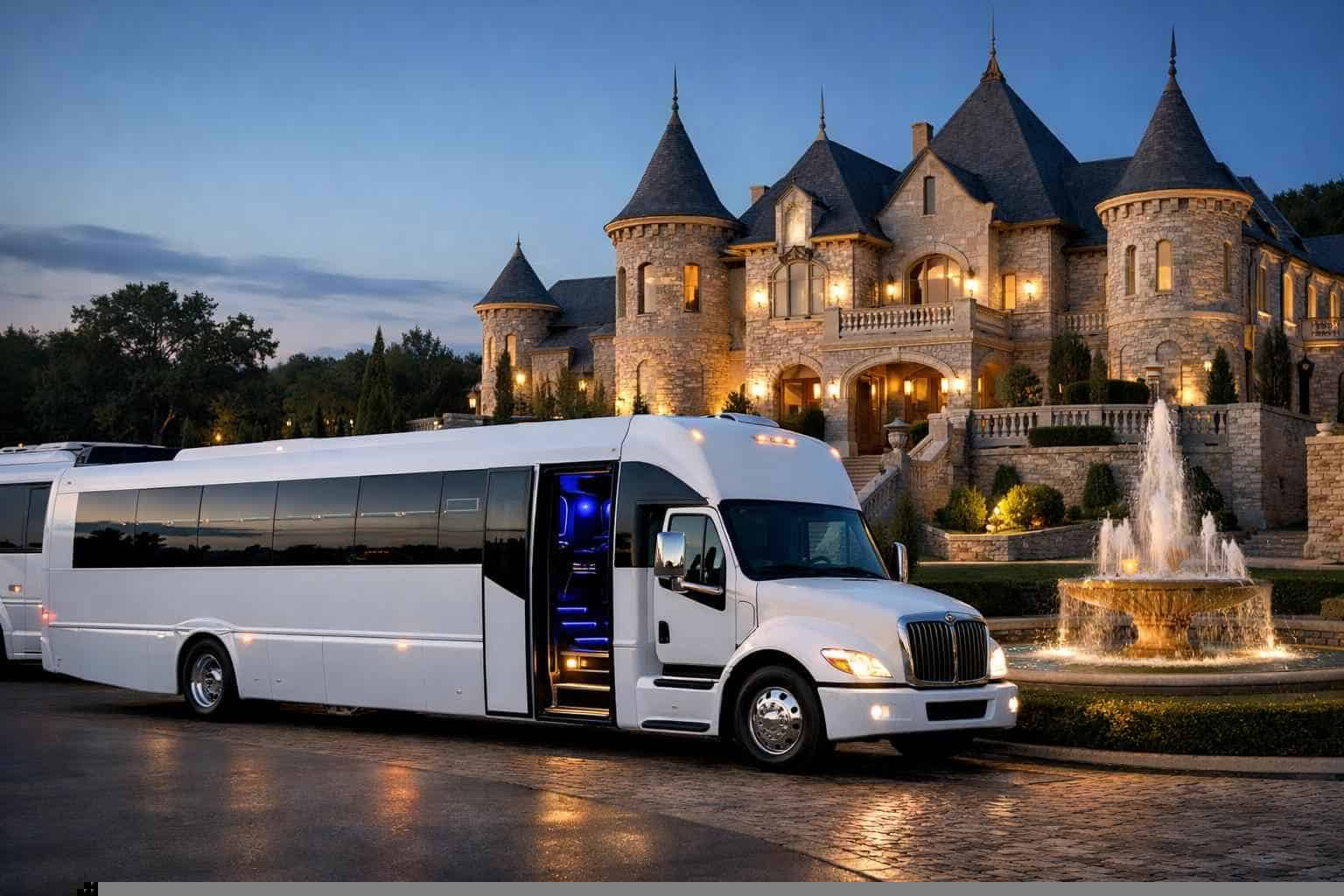 White Party Buses in Castle Hills Texas