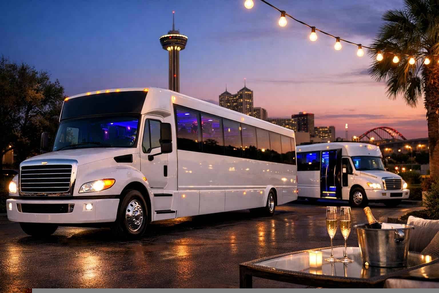 White Party Buses in Kirby Texas